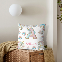 Beautiful Unicorn Alphabet - Personalized Pillow