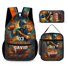 Doodle Game Style Customized Backpack - Includes Basketball, Soccer, Baseball, Rugby And All Kinds Of Ball Games - A Great Gift For Kids During The School Season!