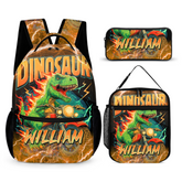 Lightning Dinosaur Riding Motorcycle Custom Backpack - Go-to-school Season Gift