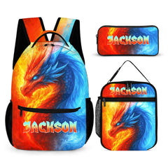 Fire and Ice Dragons Backpack β Unique Fantasy Design- Personalized Name