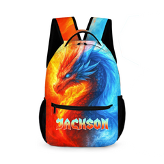 Fire and Ice Dragons Backpack β Unique Fantasy Design- Personalized Name