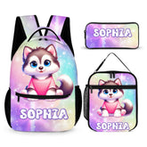 Cute Cat/Dog Accompany to School Backpack - Personalized Name - School Season Gift