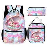 Sleeping Baby Mermaid Custom Backpack - Personalized Name - Start The School Season