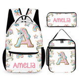 Beautiful Unicorn Alphabet - Personalized Name Backpack