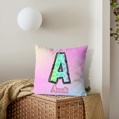 Custom Leopard Initial Throw Pillow - Personalized Letter Cushion with Name - Gift for Girls & Boys