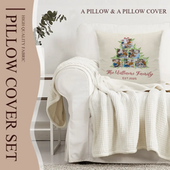 🎄Customized Christmas Tree Photo Throw Pillow - Personalized 6 Photos - Gift for Family