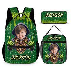 Customized Photo Christmas Backpack - Personalized Photo and Name - Christmas Gift For Kids, Children