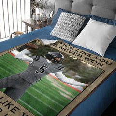 Practice Like You've Never Won Customized Blanket - Personalized Unload Photo Flannel Blanket - Gift For Sports Players, Inspiring Sports Decor