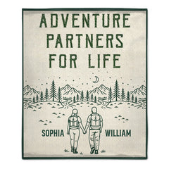Adventure Partners For Life Customized Blanket - Personalized Name - Gift For Adventure Partners, Lovers