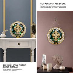 Irish Celtic Cross Customized Wooden Doorplates - Personalized Name Door Sign - Gift For Irish Lovers & Family
