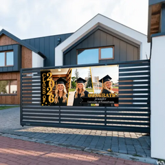 Congratulations Class Of 2026 Customized Graduation Banner - Personalized Photo & Name - Unique Graduation Gift