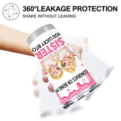 Congrats My Sister/Brother Customized Thermos Cup - Personalized Characters And Names - Gift For Sister, Brother, Family