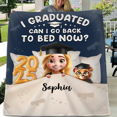 Graduated Can I Go Back To Bed Now - Personalized Blanket
