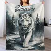Customized Forest Tiger Blanket - Personalized Name - Gift For Tiger Lovers
