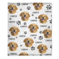 Upload Pet Image Customized Colorful Blanket – Personalized Photo and Name – Gift for Dog/Cat Lovers, Pet Lovers, Dog/Cat Mom/Dad