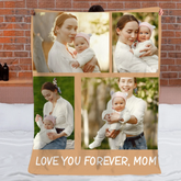 Customized "Mom" Photo Blanket - Personalized Text And Photo - Gift For Mom, Grandma