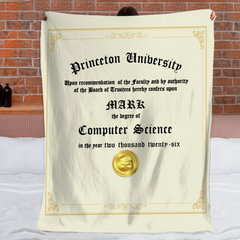 Customized Graduation Certificate Design Blanket – Personalized Name - Graduation Gift For High School, College Graduates