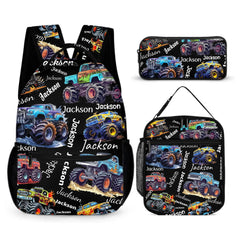 Personalized Monster Truck Backpack with Custom Name