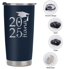 Customized Graduation Season Thermos Cup - Personalized 2025 Graduation Logo Commemorative Thermos Cup - A Commemorative Gift For Family,Friend,BFF,Graduate