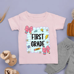 Back To School Colorful Graffiti Kid’s T-Shirt - Personalized Kid’s Name - New Semester Gift