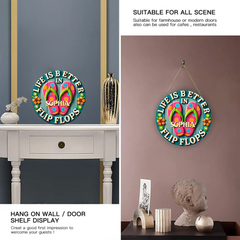 Life Is Better In Flip Flops Customized Door Plate - Personalized Name Wooden Sign