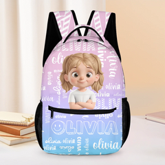 Customized Name-Engraved Backpack - Personalized Character - Gift for Children