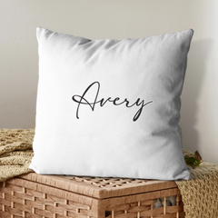 Custom Bunny Carrot Initial Pillow - Personalized Bunny Name Cushion - Gift for Kids