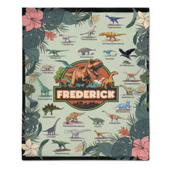 Personalized Jurassic Dinosaur Name Custom Blanket-Gift for Children Who Love Dinosaurs - SDG