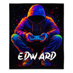 Customized Gaming Controller Blanket - Personalized Name - Gifts For Him, Her, Game Lovers