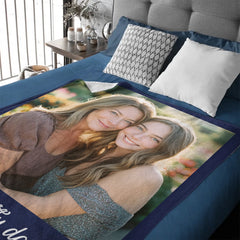 Custom Photo Blanket - Personalized Picture And Text -  Gift For Family,Friends,Besties