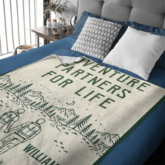 Adventure Partners For Life Customized Blanket - Personalized Name - Gift For Adventure Partners, Lovers