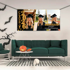 Congratulations Class Of 2026 Customized Graduation Banner - Personalized Photo & Name - Unique Graduation Gift