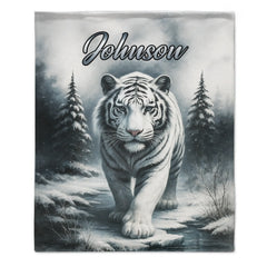 Customized Forest Tiger Blanket - Personalized Name - Gift For Tiger Lovers