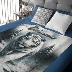 Customized Forest Tiger Blanket - Personalized Name - Gift For Tiger Lovers