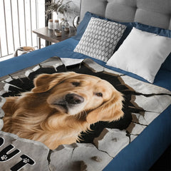 Custom Dog Blanket – Personalized 3D Wall-Breaking Pet Throw