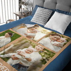 Customized "Mom" Photo Blanket - Personalized Text And Photo - Gift For Mom, Grandma