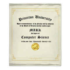 Customized Graduation Certificate Design Blanket – Personalized Name - Graduation Gift For High School, College Graduates