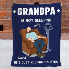 Dad’s Favorite Hobby Is Napping Customized Blanket - Personalized Name - Father's Day Gift For Dad, Husband, Grandpa