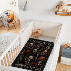 Personalized Halloween Horror Blanket - Custom Name Spooky Gothic Throw Blanket - Gift For Horror Lovers