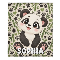 Personalized Cute Animal Blanket – Custom Name Adorable Cartoon Animal Throw Blanket – Gift For Kids