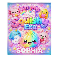 Personalized Rainbow Squishy Dumpling Blanket – Custom Name Cute Kawaii Dumpling Throw Blanket – Gift For Kids